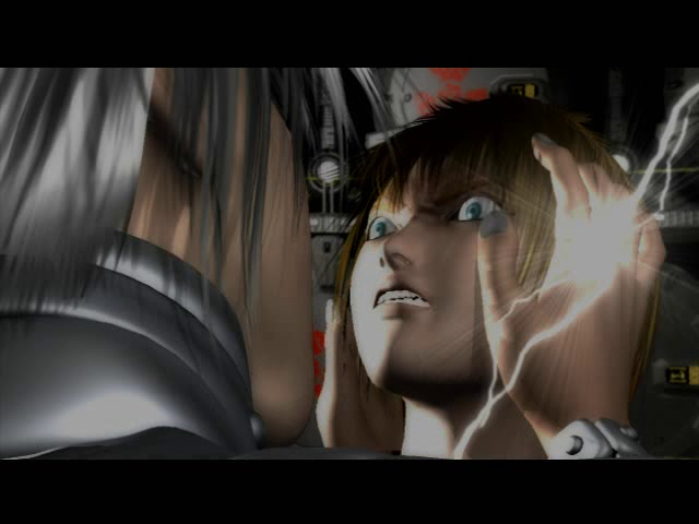 A man looking scared after being kissed