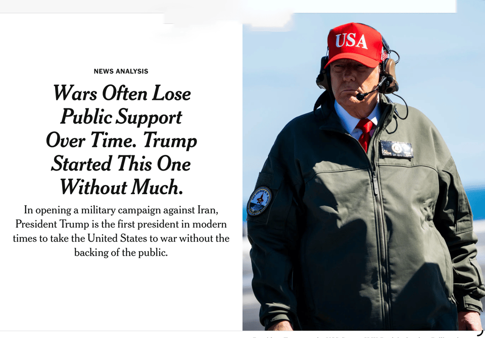 Trump is fighting a war without public support.