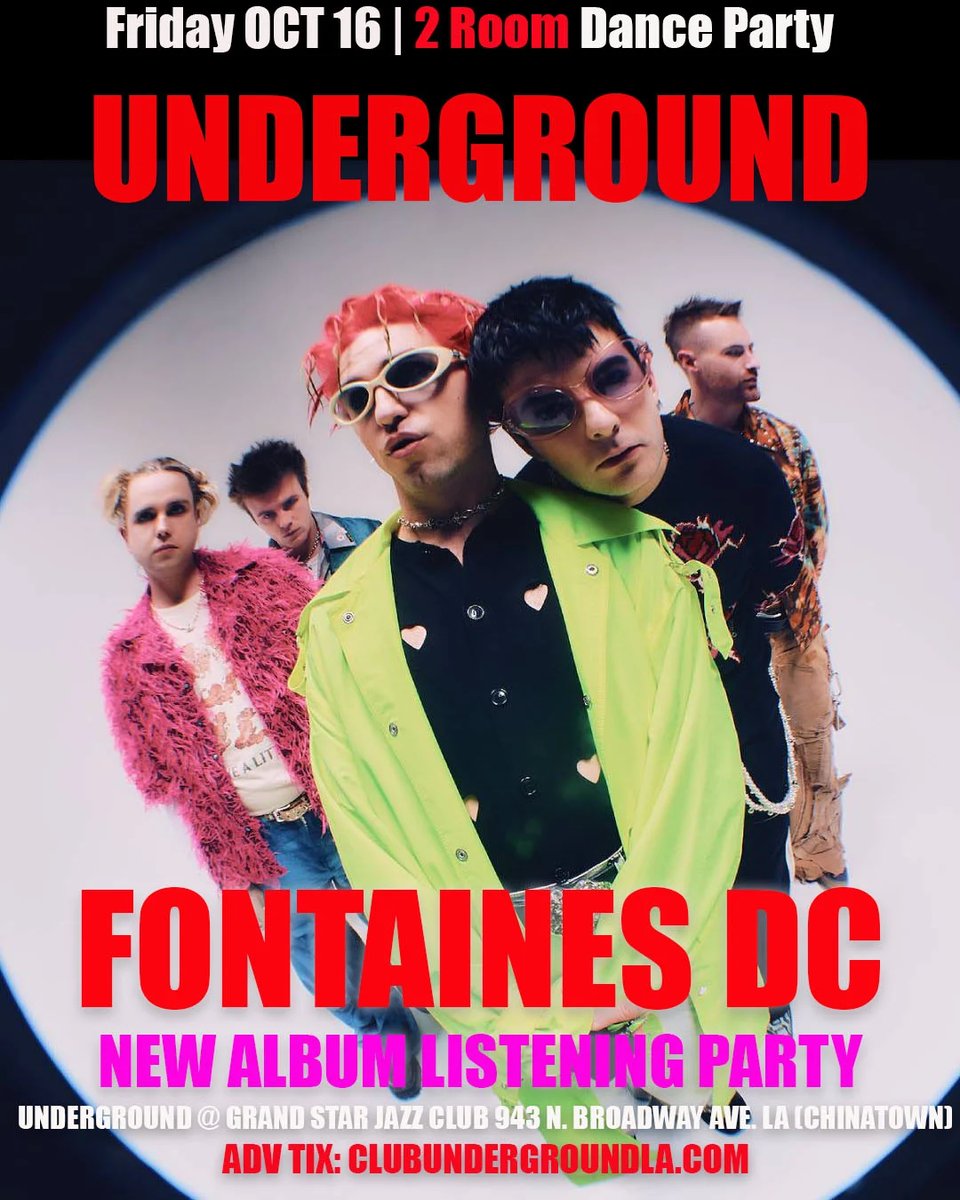 Fontaines DC night at Club Underground Flyer
