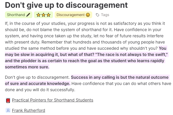 Frank Rutherford discouragement quote