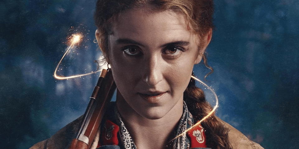 Nell with sparks flying around her head.