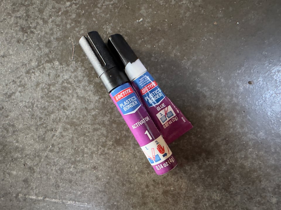 Plastic adhesive on concrete floor