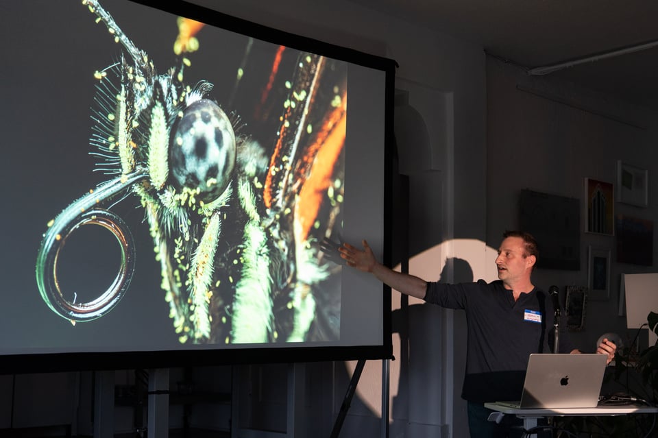 Adam presenting at In The Making.