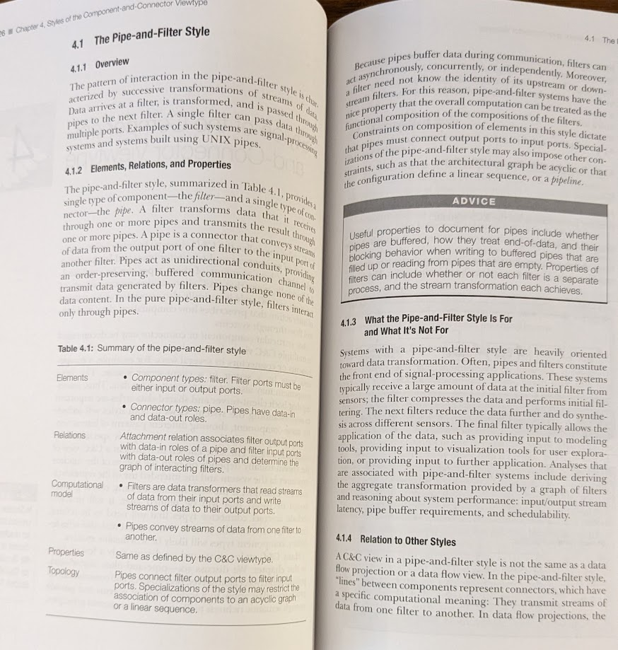 More details on the "pipe-and-filter" style