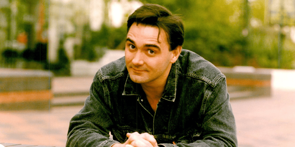 Tony Slattery as many will remember him, in happier days...