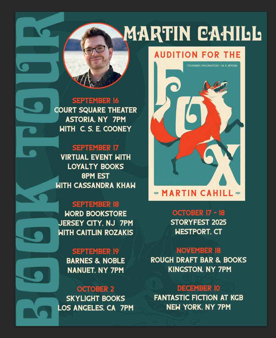 A listing of Marty's tour dates for audition for the fox!!