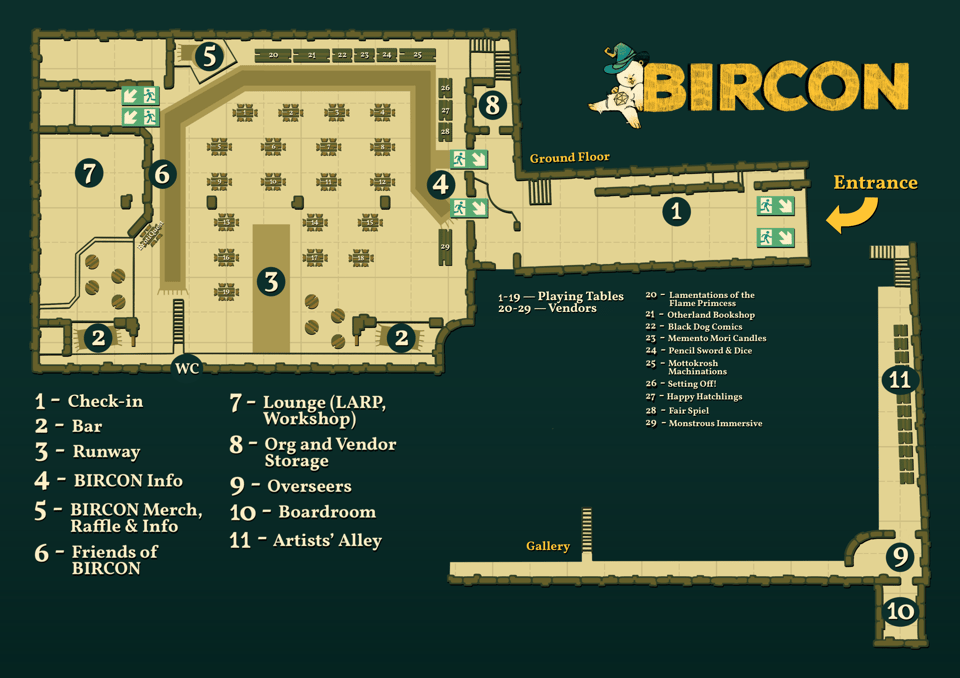 Floor plan of the halls.