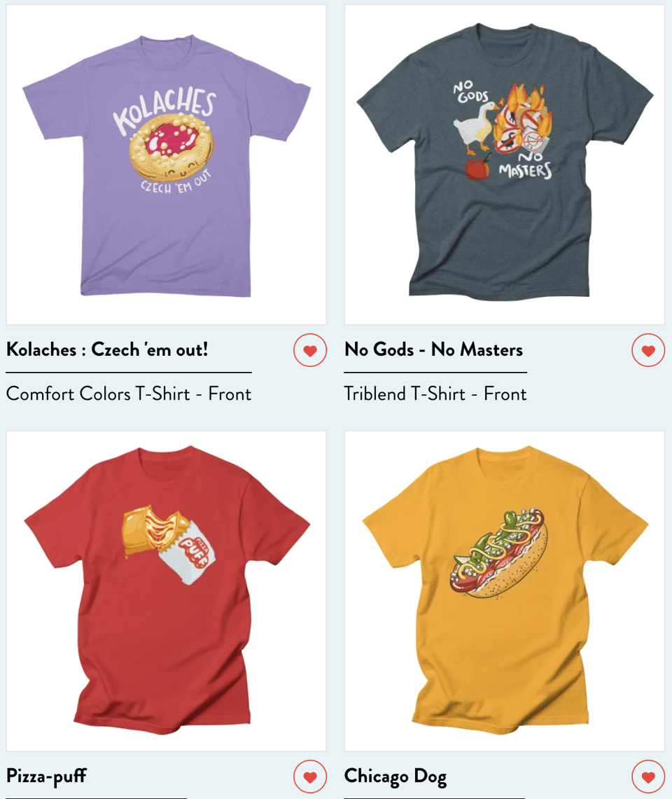 some shirts from my threadless shop