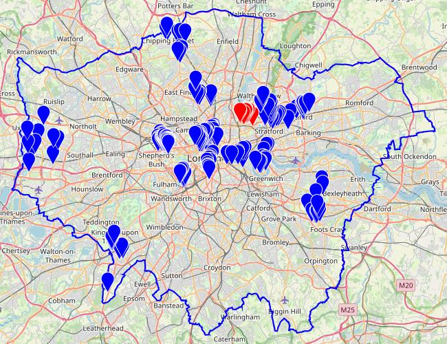 A map of mewses visited so far