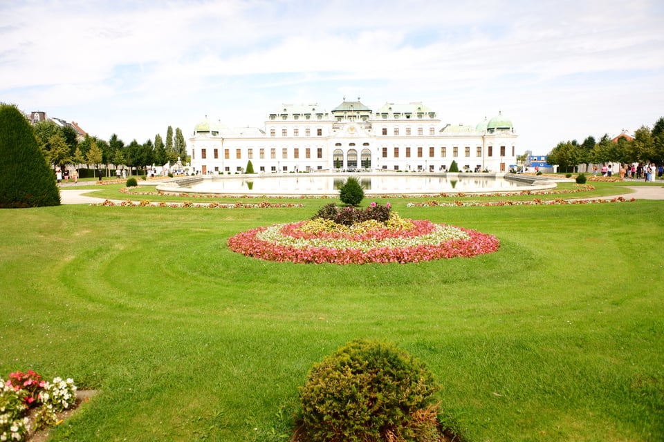 View of Belvedere palace in Vienna