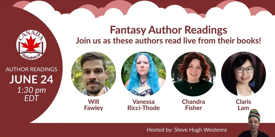 Fantasy author readings join us as these authors read live from their books! June 24th 2026 1:30 pm EDT