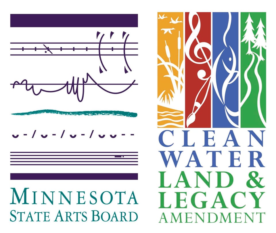 logos for the Minnesota State Arts Board and the Clean Water Land and Legacy Amendment