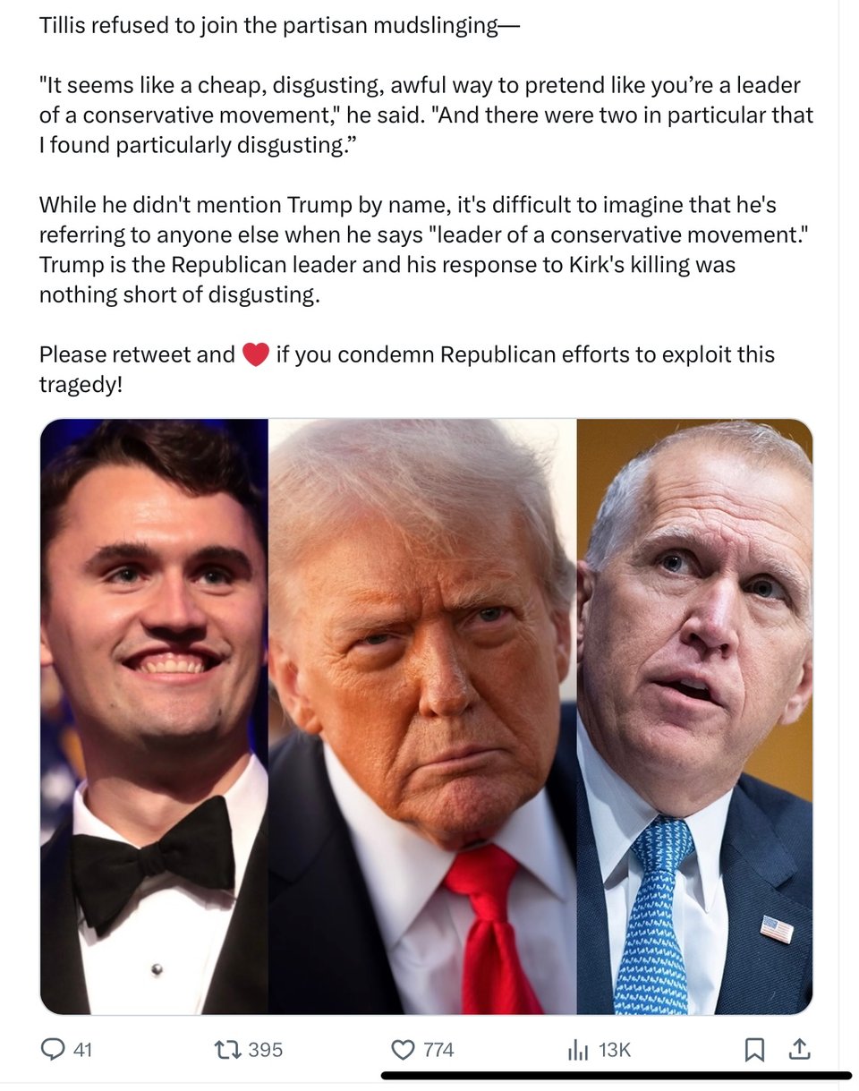 Republican Thom Tillis spoke up