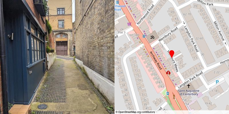 A picture and map of the mews