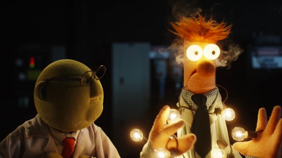 Beaker and Dr. Bunsen from the Muppets. Looks like Beaker just got electrocuted??? Seems legit