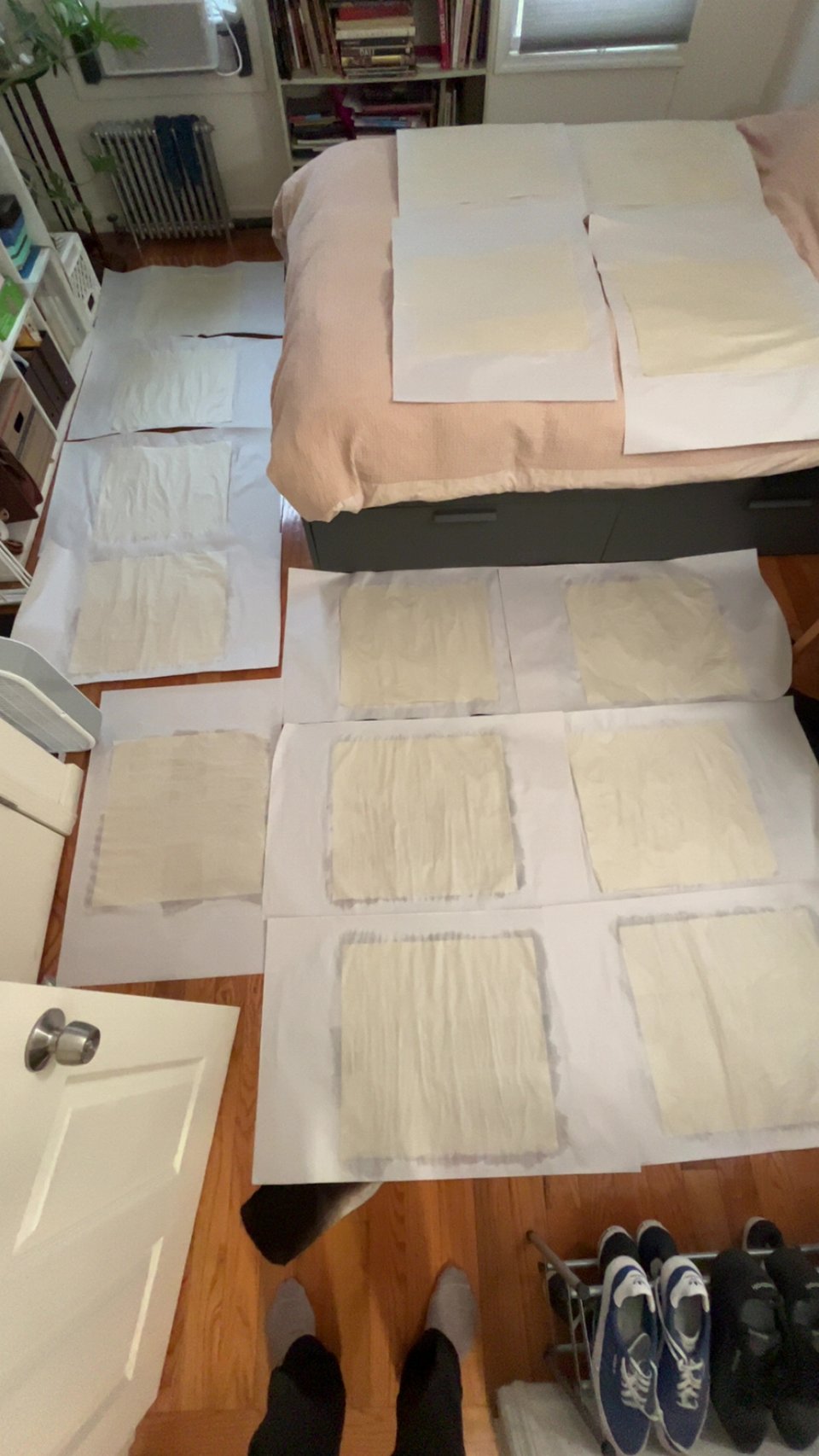 bedroom image with paper everywhere