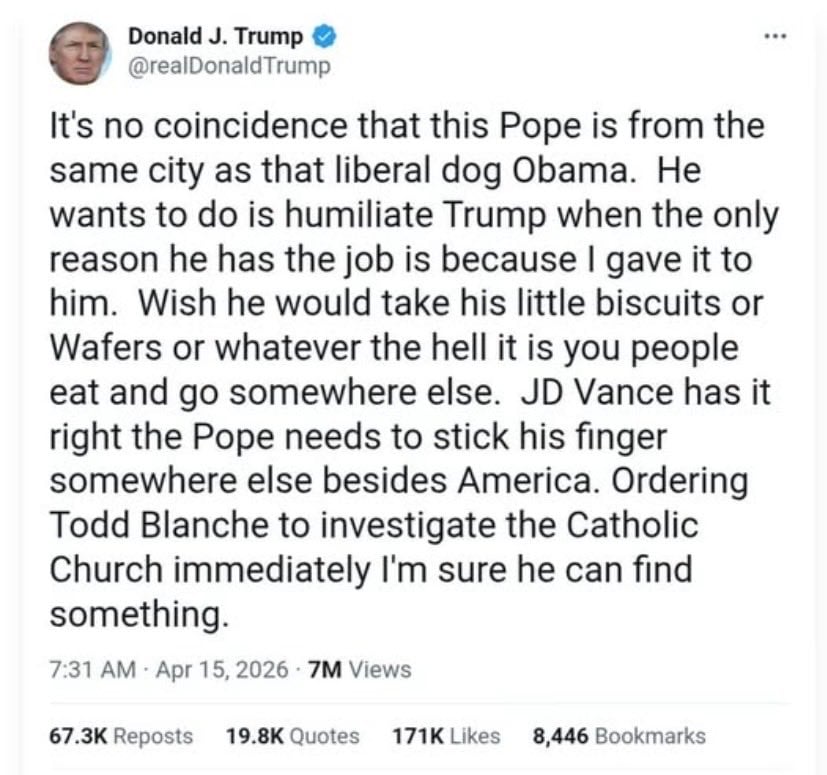 The latest mad tweet from Trump.