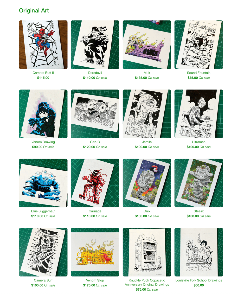 screenshot of my webstore