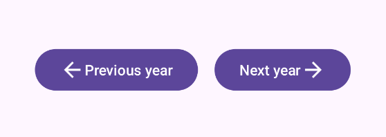 Two buttons, Previous year and Next year, next to each other. They both have arrow icons, first pointing to the left, and latter to the right.