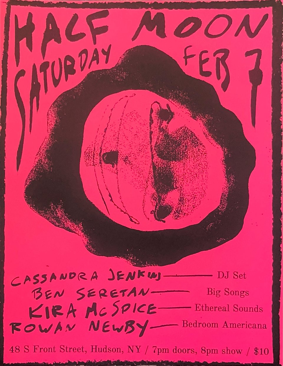concert flyer for the Half Moon show, Saturday, February 7th