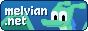 Pixelated badge of my dragon self with "melvian.net" next to it