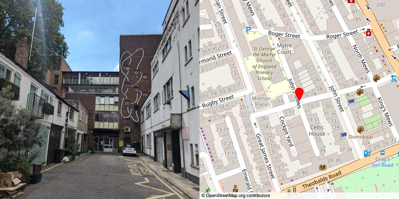 A picture and map of the mews