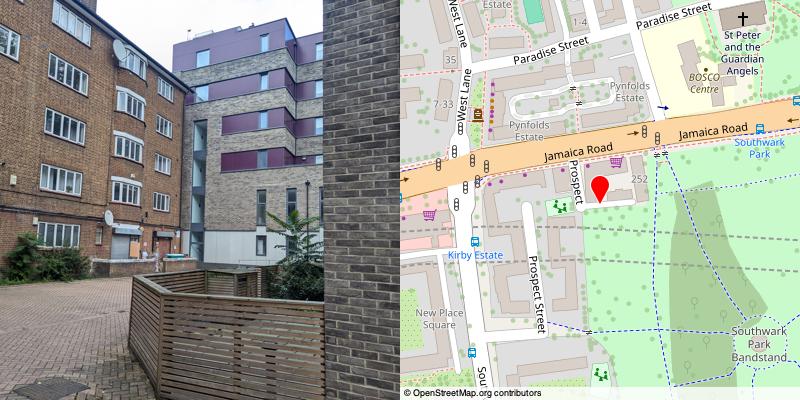 A picture and map of the mews