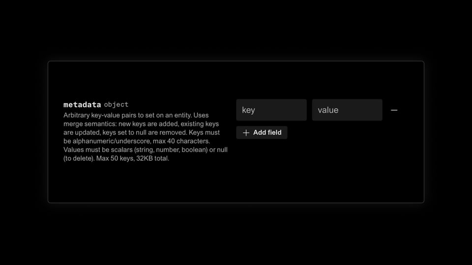 A screengrab showing custom metadata.