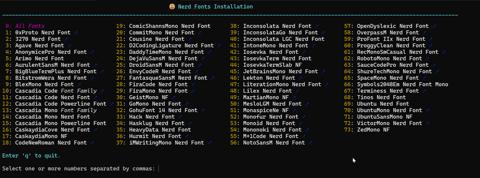 Installing Nerd Fonts