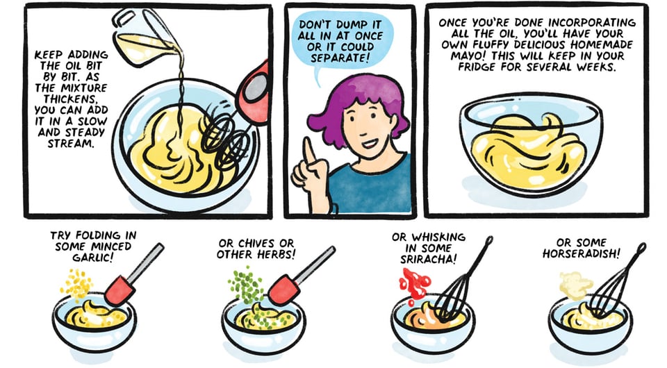 Enjoy your fluffy and delcious homemade mayonnaise!