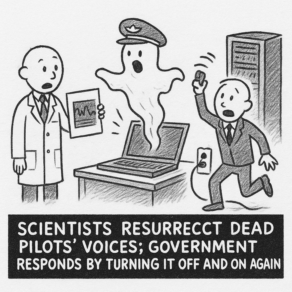 SCIENTISTS RESURRECT DEAD PILOTS' VOICES; GOVERNMENT RESPONDS BY TURNING IT OFF AND ON AGAIN