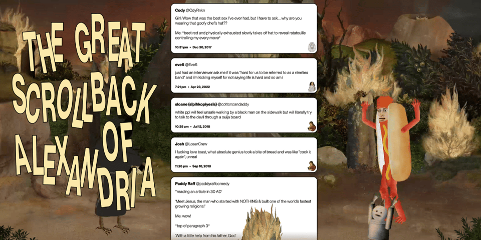 A hotdog man yells at a tiny robot.