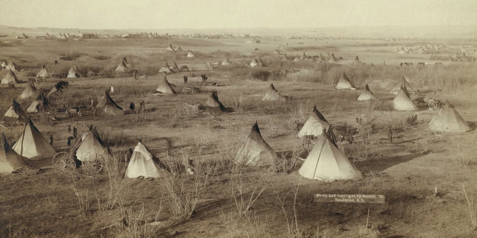 Across the prairies lies the indian reservation