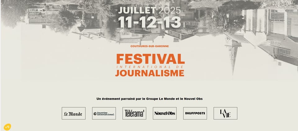 Page d'accueil du festival international du journalisme à Couthures en 2025