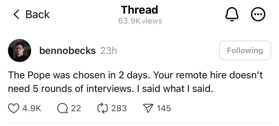 meme about 5 interviews