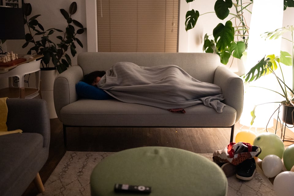 Lexi sleeping in the kissing room.