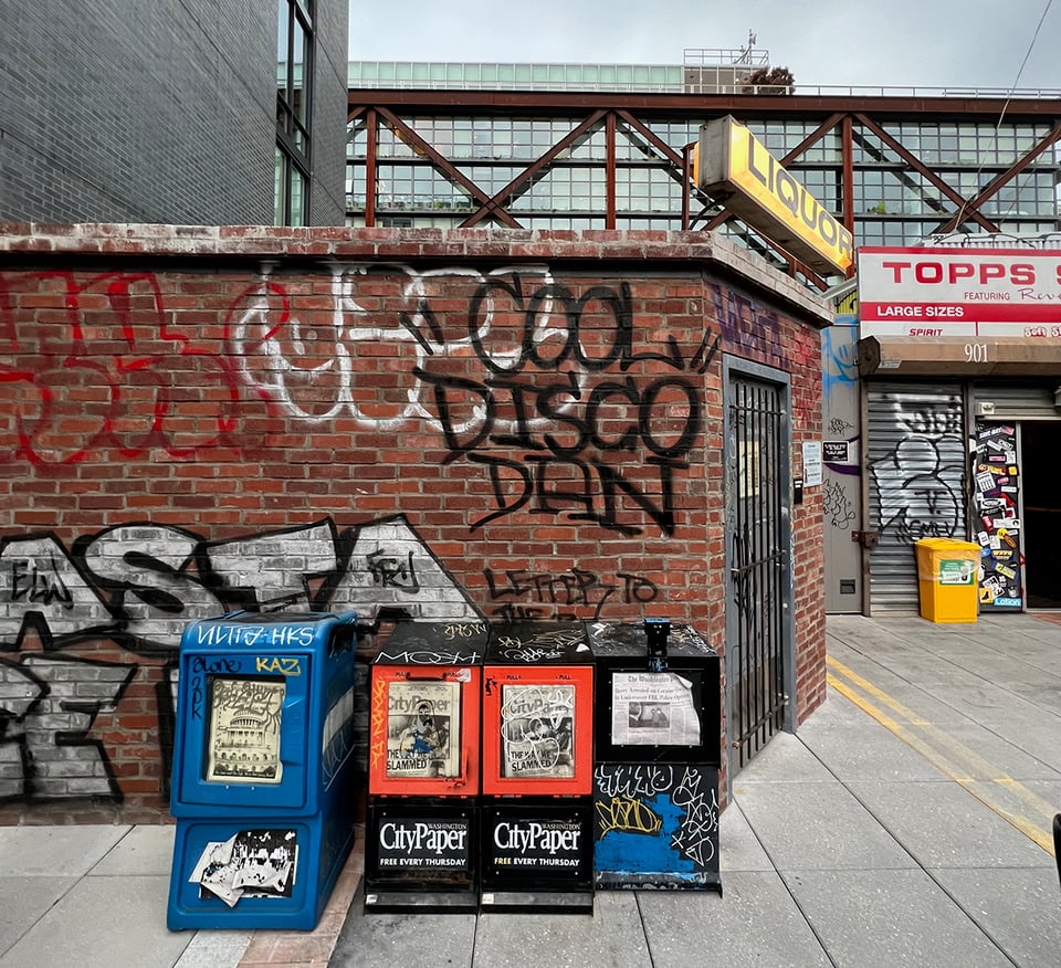 graffiti on a brick wall