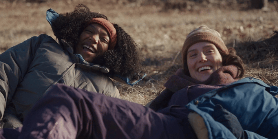 Eva Victor and Naomi Ackie share a laugh.
