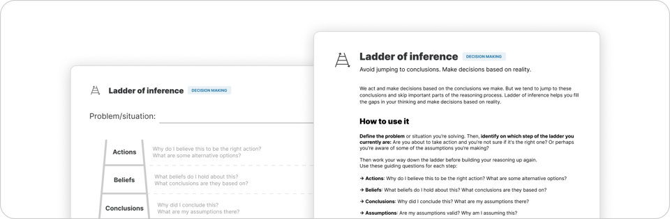 Preview of the Ladder of Inference template with a guide