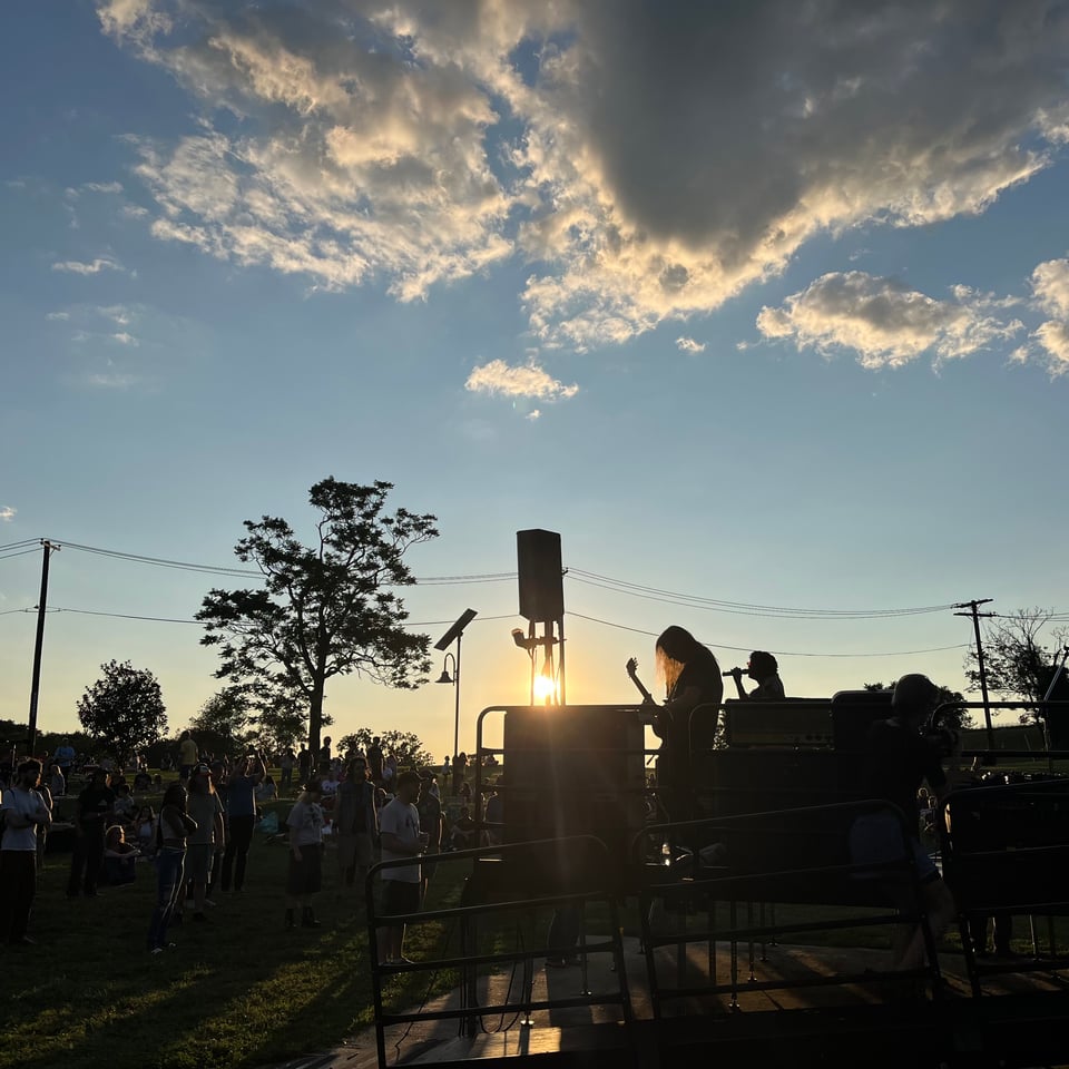 A punk band plays at sunset at Fort Reno in D.C.