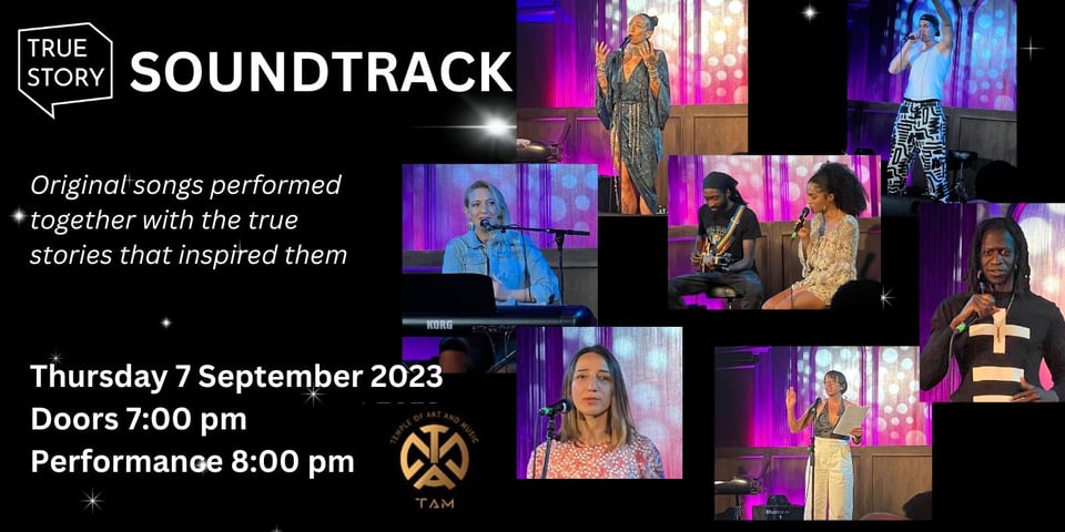 True Story SOUNDTRACK event preview with performance shots of singers and storytellers