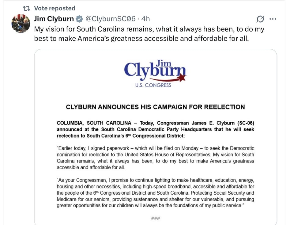 South Carolina House race.