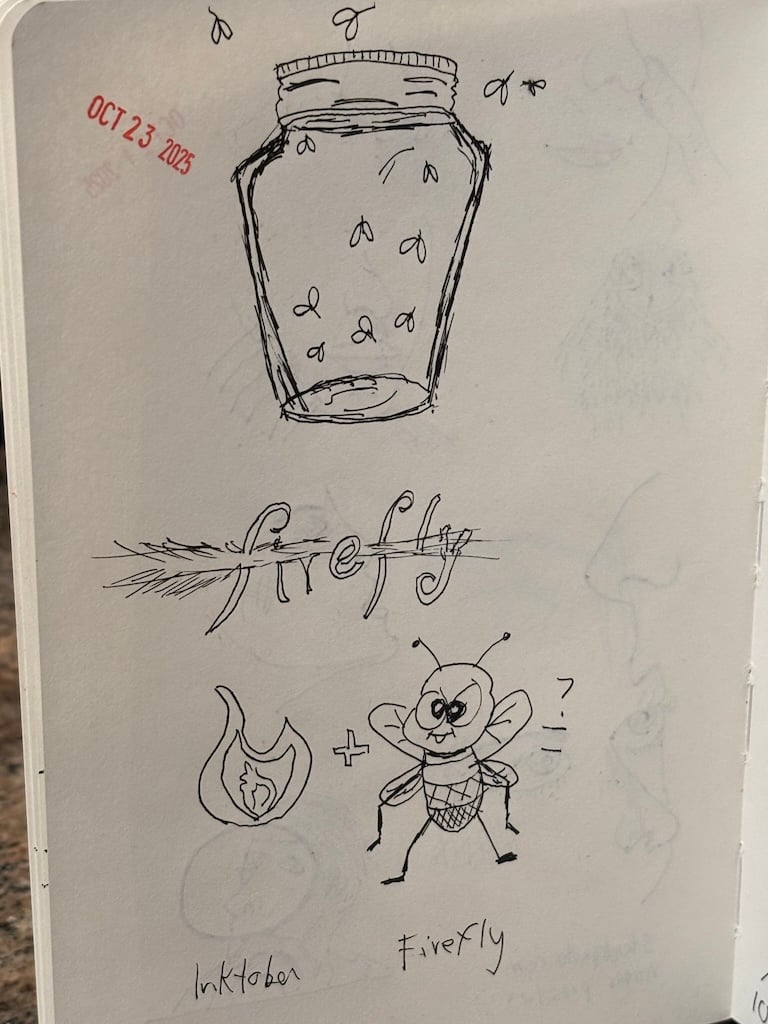 my inktober for October 23 theme firefly