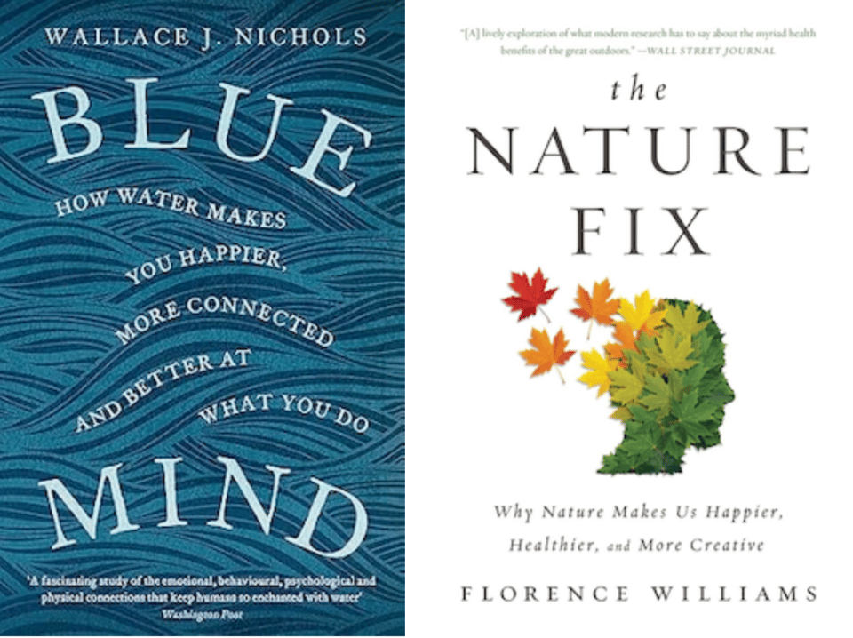 Covers of Blue Mind and The Nature Fix