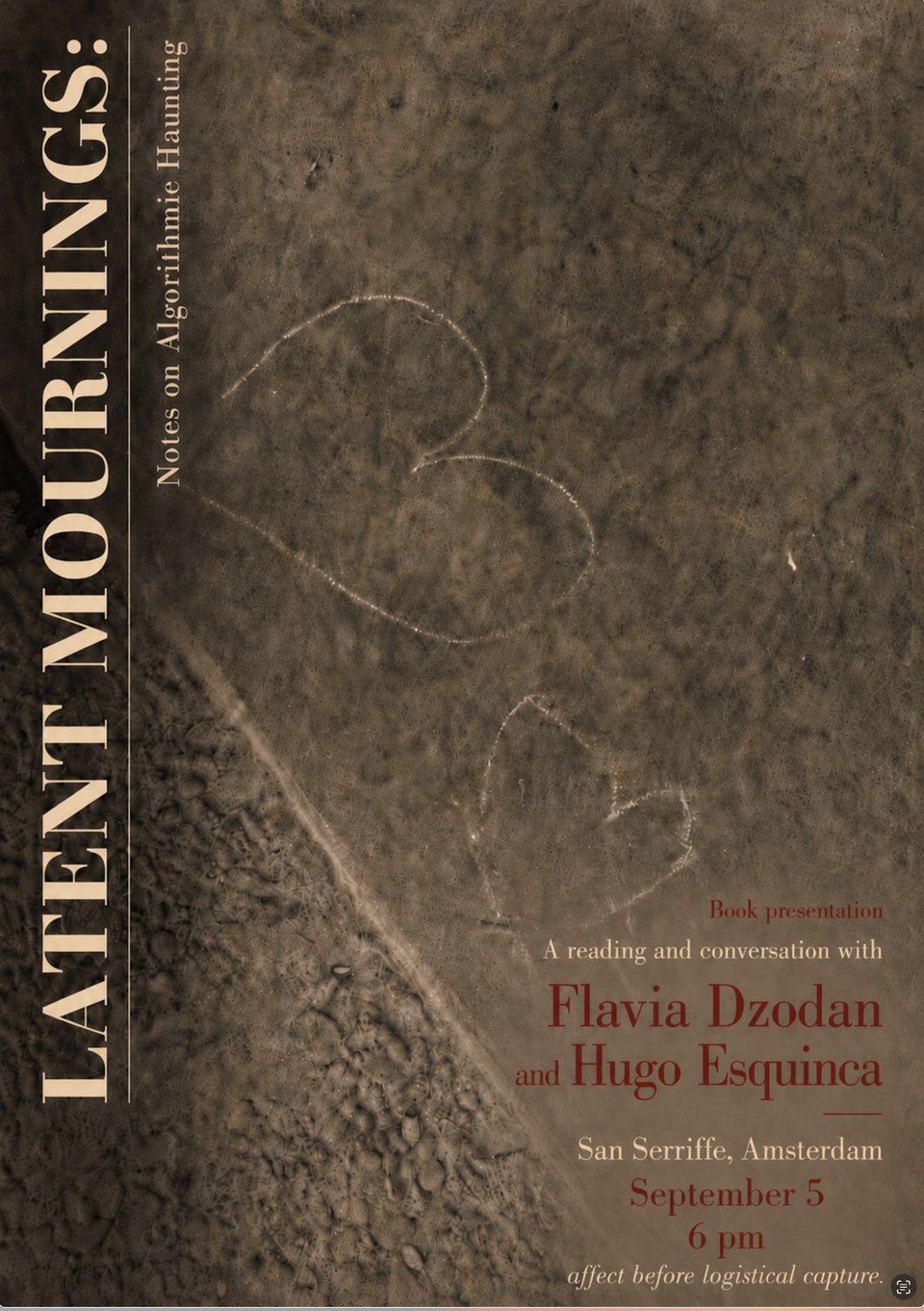dispatch 010 - Latent Mournings — book presentation at San Serriffe, September 5 @ 6 PM