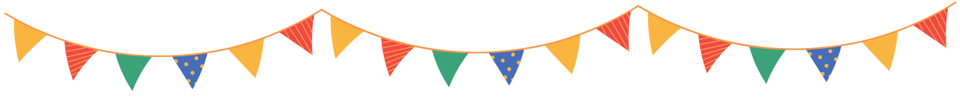 Hanging multicolored banners with flags of different colors and designs