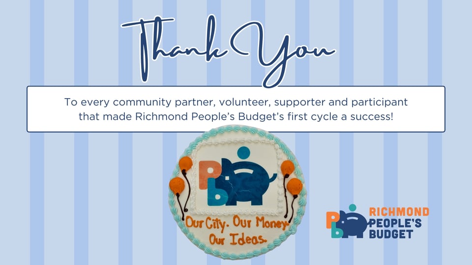 Image of RVAPB cake saying thank you to our commission members.