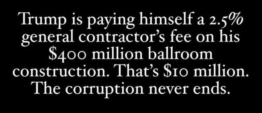 Trump was thinking about money when he talked about his ballroom.