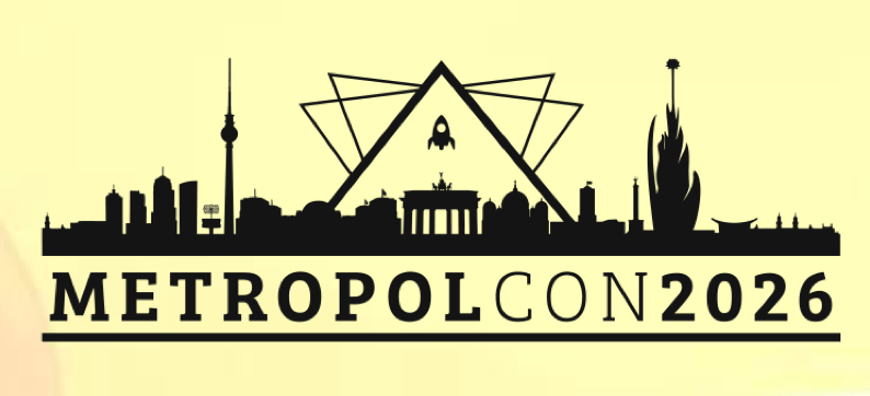 The Metropolcon logo - a science fictional rendition of the Berlin skyline