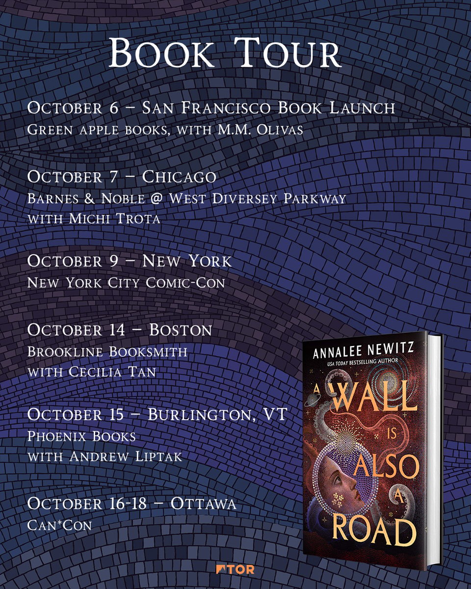 Book Tour
October 6 – San Francisco Book Launch
Green apple books, with M.M. Olivas
October 7&8 – Chicago
7th: Barnes & Noble @ West Diversey Parkway
with Michi Trota
October 9 – New York
New York City Comic-Con
October 14 – Boston
Brookline Booksmith
with Cecilia Tan
October 15 – Burlington, VT
Phoenix Books with Andrew Liptak
October 16-18 – Ottawa
Can*Con